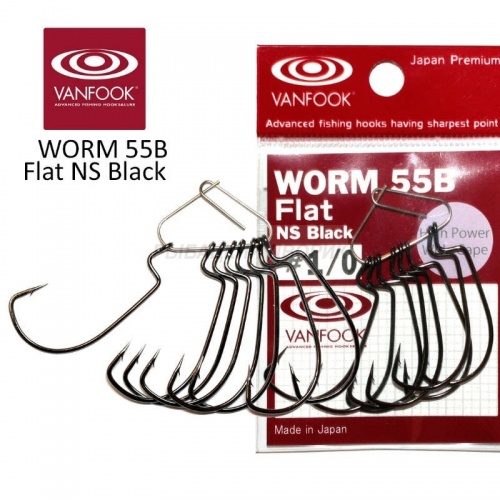  Vanfook  Worm 55B Flat NS Black  5 .