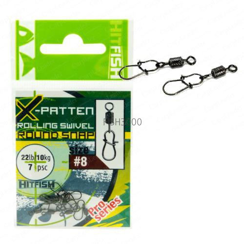   HitFish X-Patten Rolling Swivel With Round Snap 06 30 lb/14 kg 7 